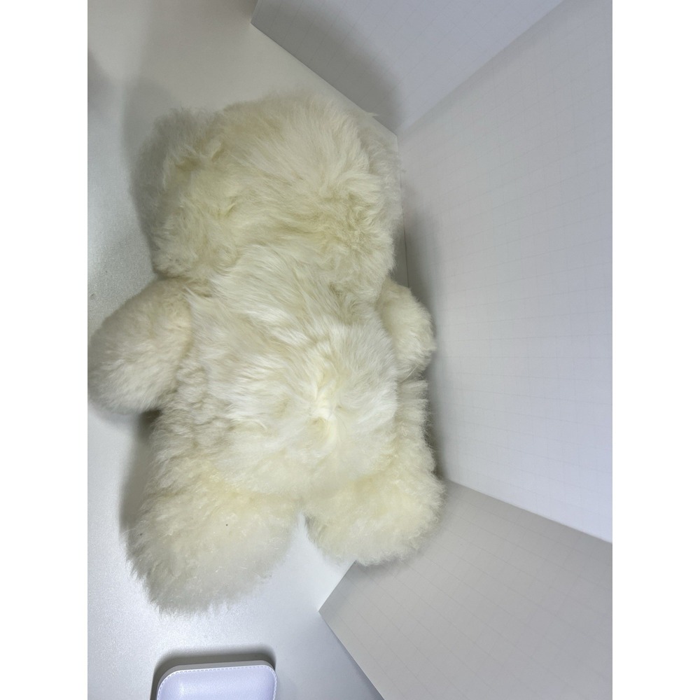 Alpaca Fur Teddy Bear Stuffed Animal 12" Soft Natural Plush White/ivory - Picture 5 of 11